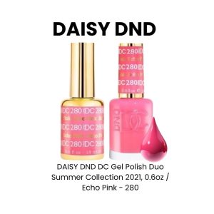DAISY DND DC Gel Polish Duo Summer Collection 2021, 0.6oz - Echo Pink - 280