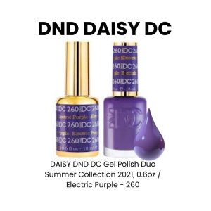 DAISY DND DC Gel Polish Duo Summer Collection 2021, 0.6oz - Electric Purple - 260