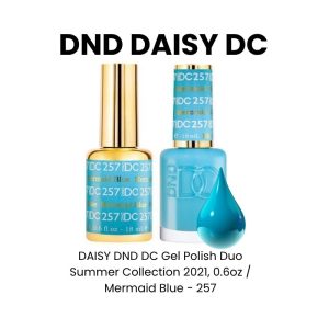 DAISY DND DC Gel Polish Duo Summer Collection 2021, 0.6oz - Mermaid Blue - 257