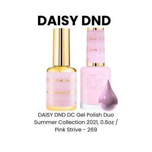 DAISY DND DC Gel Polish Duo Summer Collection 2021, 0.6oz - Pink Strive - 269