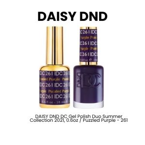 DAISY DND DC Gel Polish Duo Summer Collection 2021, 0.6oz - Puzzled Purple - 261