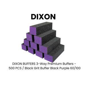 DIXON BUFFERS 3 - Way Premium Buffers - 500 PCS - Black Grit Buffer Black Purple 60/100