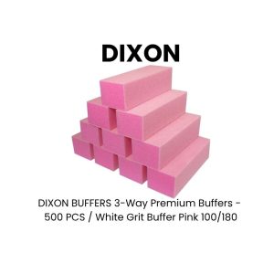 DIXON BUFFERS 3 - Way Premium Buffers - 500 PCS - White Grit Buffer White 80/100