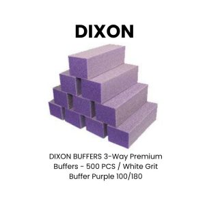 DIXON BUFFERS 3 - Way Premium Buffers - 500 PCS - White Grit Buffer Purple 100/180