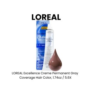 LOREAL Excellence Creme Permanent Gray Coverage Hair Color, 1.74oz - 5.6X