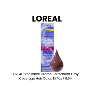 LOREAL Excellence Creme Permanent Gray Coverage Hair Color, 1.74oz - 6.54