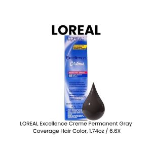 LOREAL Excellence Creme Permanent Gray Coverage Hair Color, 1.74oz - 6.3X