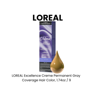 LOREAL Excellence Creme Permanent Gray Coverage Hair Color, 1.74oz - 9