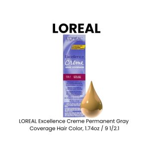 LOREAL Excellence Creme Permanent Gray Coverage Hair Color, 1.74oz - 9 1/2.1