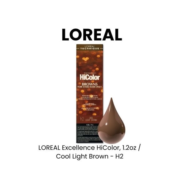 LOREAL Excellence HiColor, 1.2oz - Cool Light Brown - H2 - Dukanee ...