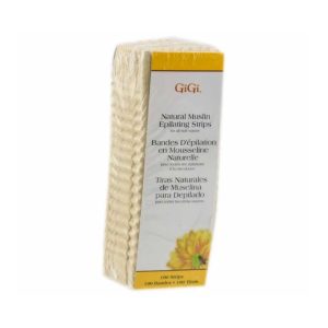 GIGI SPA Large Natural Muslin Strips 3Inch x 9Inch, 100 Pack - 0610