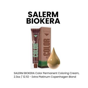 SALERM BIOKERA Color Permanent Coloring Cream, 2.3oz - 12.112 - Extra Platinum Copenhagen Blond