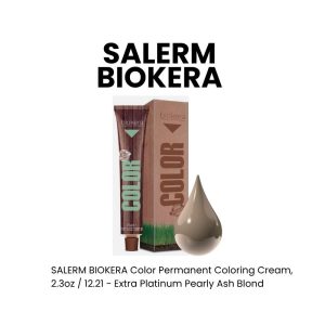 SALERM BIOKERA Color Permanent Coloring Cream, 2.3oz - 6.721 - Cold Brown - Dark Blond Pearly Ash Brown