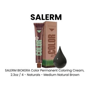SALERM BIOKERA Color Permanent Coloring Cream, 2.3oz - 4 - Naturals - Medium Natural Brown