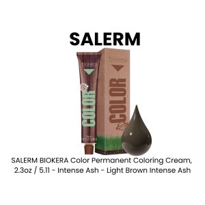 SALERM BIOKERA Color Permanent Coloring Cream, 2.3oz - 5.11 - Intense Ash - Light Brown Intense Ash