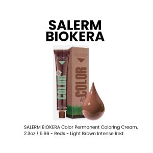 SALERM BIOKERA Color Permanent Coloring Cream, 2.3oz - 5.66 - Reds - Light Brown Intense Red