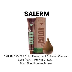 SALERM BIOKERA Color Permanent Coloring Cream, 2.3oz - 6.77 - Intense Brown - Dark Blond Intense Brown