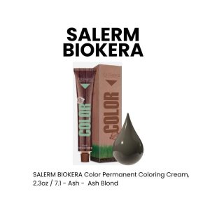 SALERM BIOKERA Color Permanent Coloring Cream, 2.3oz - 7.1 - Ash - Ash Blond