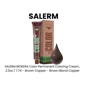 SALERM BIOKERA Color Permanent Coloring Cream, 2.3oz - 7.74 - Brown Copper - Brown Blond Copper
