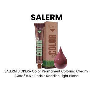 SALERM BIOKERA Color Permanent Coloring Cream, 2.3oz - 8.6 - Reds - Reddish Light Blond