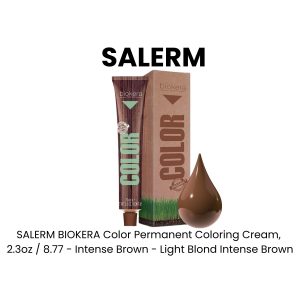 SALERM BIOKERA Color Permanent Coloring Cream, 2.3oz - 8.77 - Intense Brown - Light Blond Intense Brown