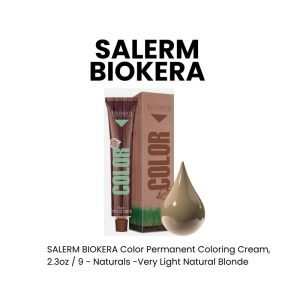 SALERM BIOKERA Color Permanent Coloring Cream, 2.3oz - 9 - Naturals - Very Light Natural Blonde