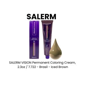 SALERM VISON Permanent Coloring Cream, 2.3oz - 7.722 - Brasil - Ice Brown
