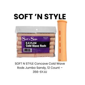 SOFT N STYLE Concave Cold Wave Rods Jumbo Sandy, 12 Count “ 356-SYJU