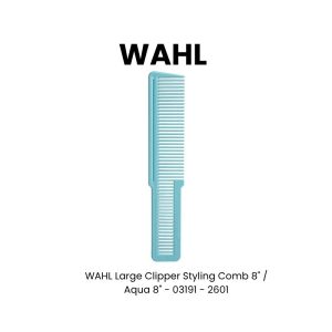 WAHL Large Clipper Styling Comb 8" - Aqua 8" - 03191 - 2601