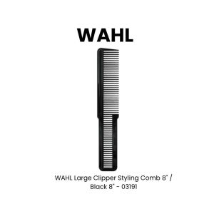WAHL Large Clipper Styling Comb 8" - Black 8" - 03191
