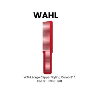 WAHL Large Clipper Styling Comb 8" - Red 8" - 03191 - 1201
