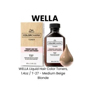 WELLA Liquid Hair Color Toners, 1.4oz - T - 27 - Medium Beige Blonde