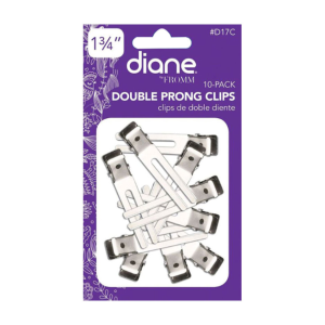 DIANE BEAUTY Double Prong Clips 10-Pk, 1 3/4" - D17C