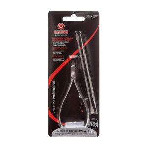 MUNDIAL PROFESSIONAL Nail Care Set Full Jaw Cuticle Nipper, Double Nail Spatula and Nail Stick 778-EP