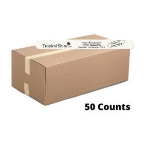 TROPICAL SHINE Washable Disinfectable White Lightning Medium/Fine File 240, 7.5" 50 Counts - PK707308