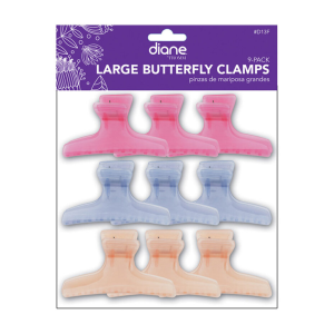 DIANE BEAUTY Large Colored Butterfly Clamps, 3 1/4 - D13F