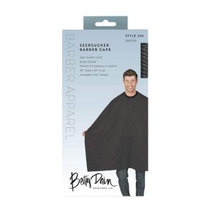 BETTY DAIN Seersucker Barber Cape - 206 - BLK