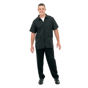 BETTY DAIN Black Nylon Barber Jacket - Style 894 - Medium