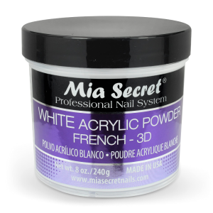 MIA SECRET White Acrylic Powder French 3D, 8oz - PL450-W