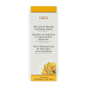 GIGI SPA Small Bleached Muslin Strips 1.75Inch x 4.5Inch, 100 Pack - 0630