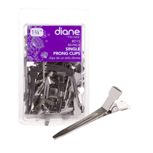 DIANE BEAUTY Single Prong Clips,1 3/4", 80 Pk - D15