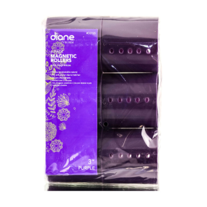 DIANE BEAUTY Magnetic Roller Purple 6 Pk, 3" - D2725