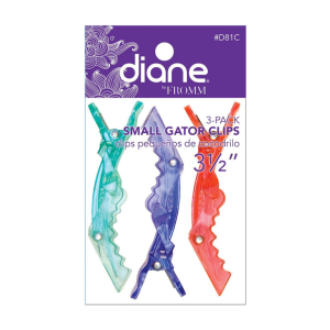 DIANE BEAUTY Small Gator Clip 3 Pk, 3.5" - D81C
