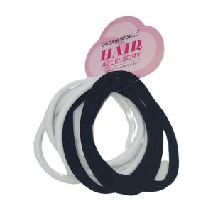 DREAM WORLD PRODUCTS Extra Large Hair Band Black and White 6pcs - BR2713BW