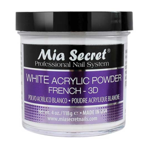 MIA SECRET White Acrylic Powder French 3D - 4oz - PL440-W