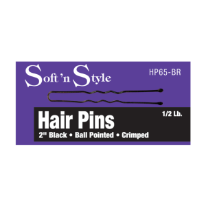 SOFT N STYLE Hair Pins Ball Pointed Crimped 2" 1/2 Lb Brown - HP65-BR
