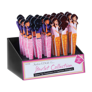 SATIN EDGE SPA TOOLS Starlet Collection Slant Tip Tweezer 24ct - SE-2108