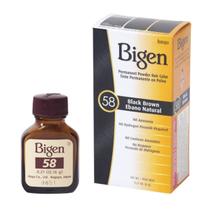 BIGEN Permanent Powder Hair Color, 0.21oz - 58 - Dark Black Brown - NC58